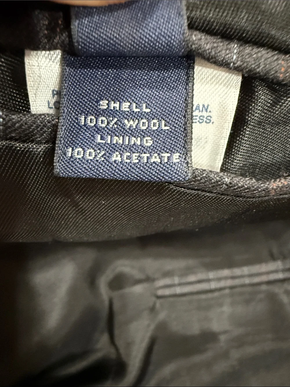 Lands’ End Men’s 100% Wool Lined Charcoal Grey Striped Sport Coat Size 42L